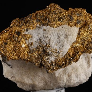 Gold with Bournonite on Quartz