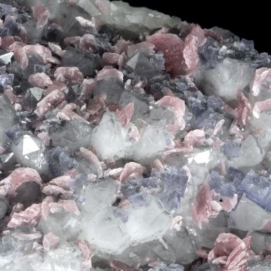 Fluorite and Rhodochrosite on Quartz