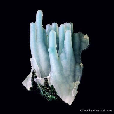 Quartz var. Chalcedony on Chrysocolla