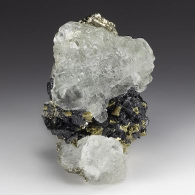 Fluorite with Sphalerite, Pyrite after Pyrrhotite