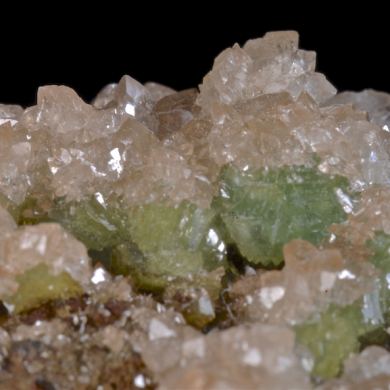 Calcite on Adamite