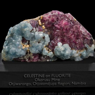 Celestine on Fluorite from Namibia