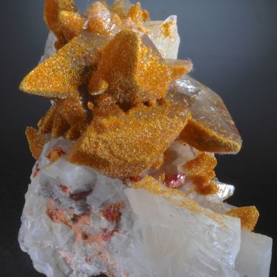 Orpiment on Calcite