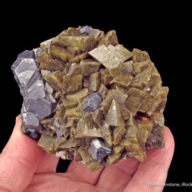 Galena and Siderite on Quartz