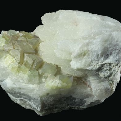 Fluorite on Quartz with Chalcedony