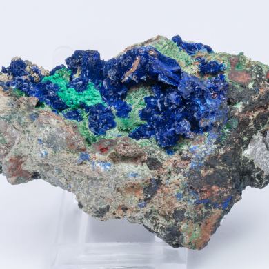 Azurite with Malachite and Quartz