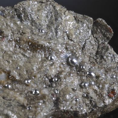 Mercury (native) with Tiemannite and Cinnabar