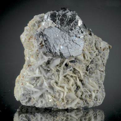 Bournonite on Barite - uncommon French locality