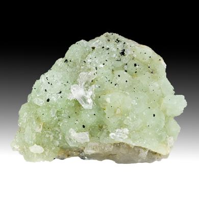 Prehnite with Quartz, Babingtonite