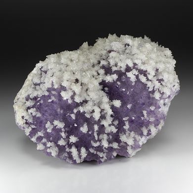 Calcite on Quartz var. Amethyst