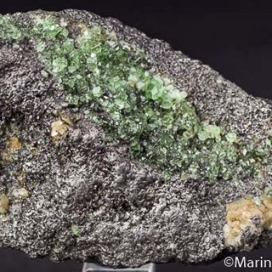 Tsavorite, Diopside on Graphite