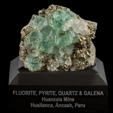 Fluorite, Quartz, Pyrite & Galena from Peru