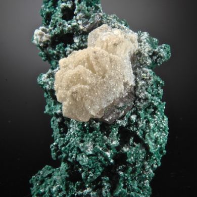 Cerussite on Copper with Malachite and Dolomite