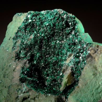 Brochantite on Malachite -historic