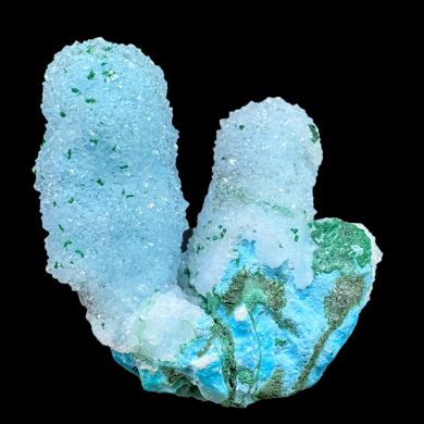 Chrysocolla, quartz, malachite