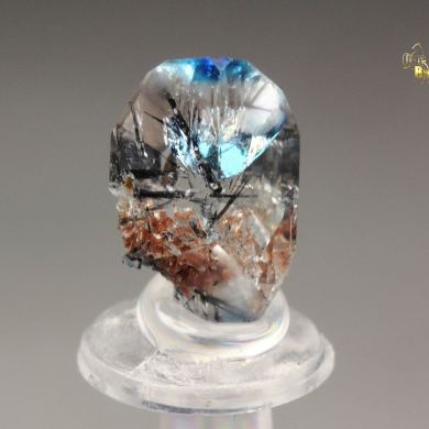 gem EUCLASE with TOURMALINE var. SCHORL inclusions