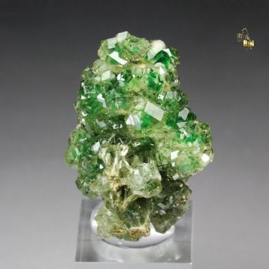 gem GARNET var. GROSSULAR with GREEN CHROMIAN PHANTOMS