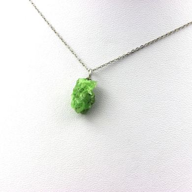 Raw Tsavorite Garnet Necklace. 9.28 ct.