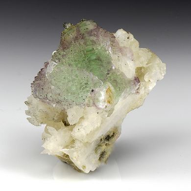 Fluorite with Calcite, Pyrite