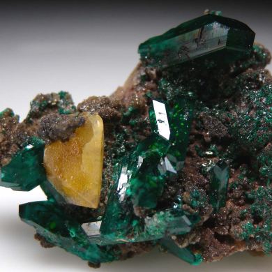 Dioptase with Wulfenite