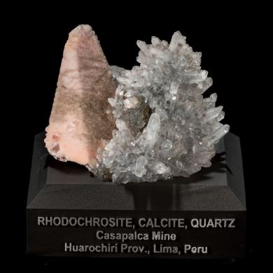 Rhodochrosite included Calcite w/ Quartz from Peru