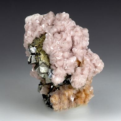 Rhodochrosite with Arsenopyrite, Chalcopyrite
