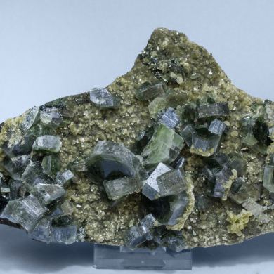 Fluorapatite with Siderite, Muscovite, Marcasite and Arsenopyrite