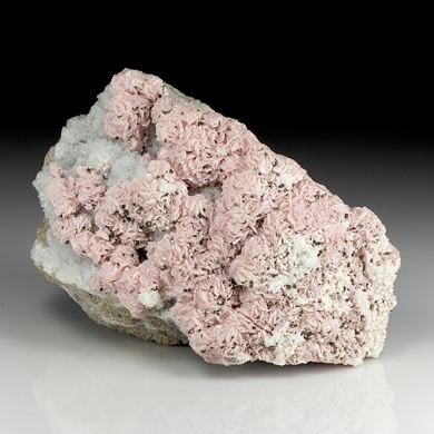 Rhodochrosite with Pyrite, Quartz
