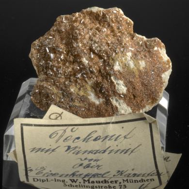 Dechenite (As-Descloizite) with Vanadinite - vintage specimen