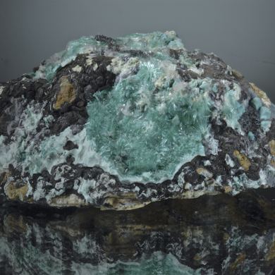 Murdochite, Aurichalcite, Caledonite, Malachite Zincolibethenite?