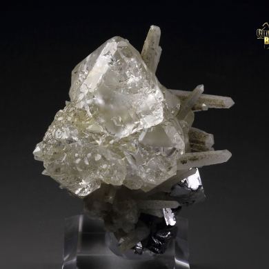 water-clear FLUORITE, QUARTZ