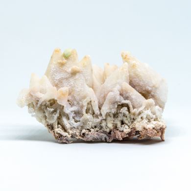 Quartz ps. Calcite with Fluorite