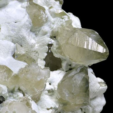 Talc, calcite, quartz, chalcopyrite