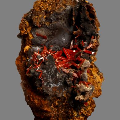 Crocoite on Goethite