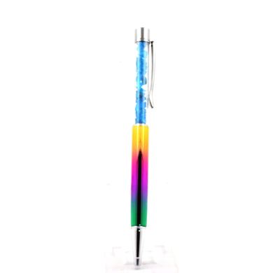 Raw neon blue Apatite mineral pen Madagascar.