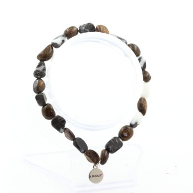 Bronzite from Brazil + Zebra Jasper from Brazil Bracelet. Customizable Size.