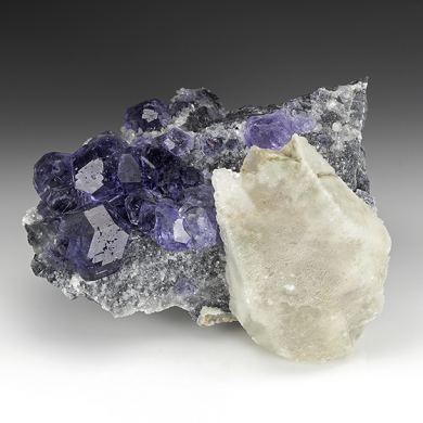 Fluorite with Quartz, Calcite