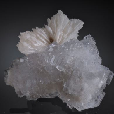 Barite on Fluorite with stepped faces