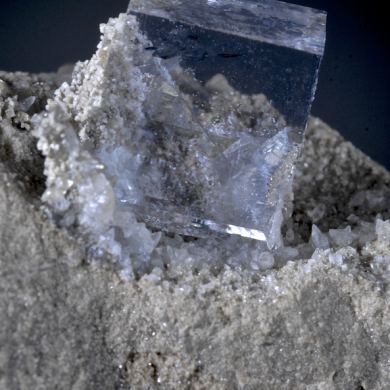 Fluorite -gem clear with Anhydrite crystal inclusions