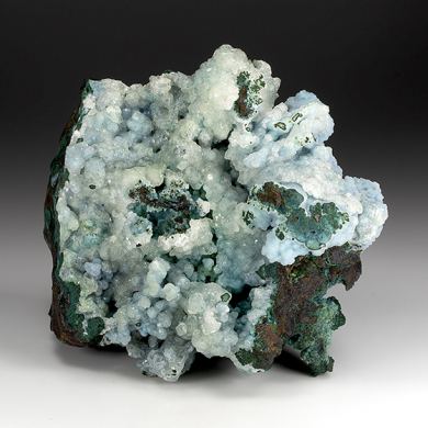 Calcite on Chrysocolla