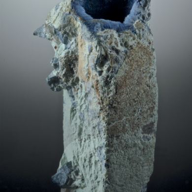 Shattuckite and Plancheite after Anhydrite