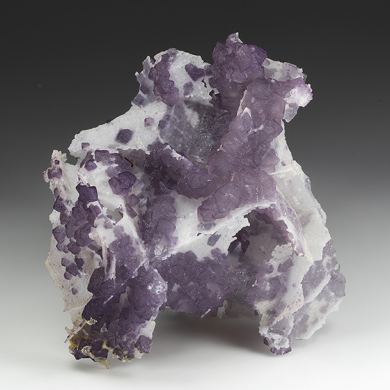 Fluorite on Quartz after Calcite