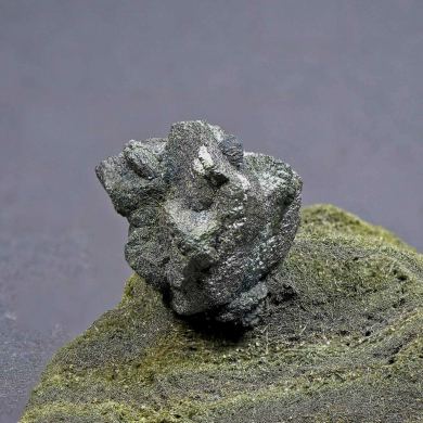 Stannite (twin) on Boulangerite - San Jose Mine, Oruro, Bolivia
