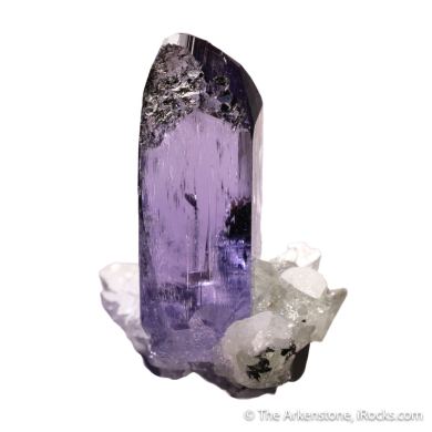 Zoisite var. Tanzanite on Diopside