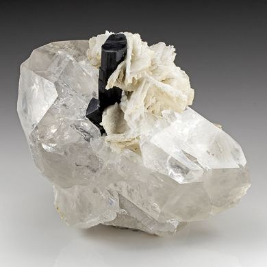 Elbaite with Quartz, Albite
