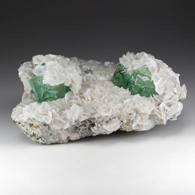 Fluorite with Calcite, Quartz, Pyrite