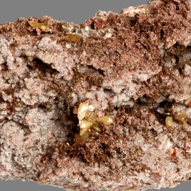 Crystallized Copper with Mimetite on Smithsonite.