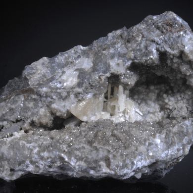 Cerussite, Hydrocerussite and Calcite - English classic