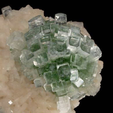 Fluorapophyllite on Stilbite