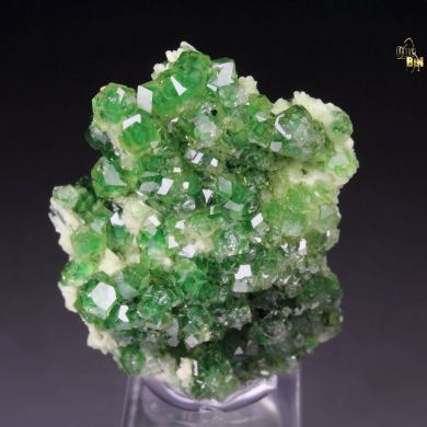 gem GARNET var. GROSSULAR with GREEN CHROMIAN PHANTOMS